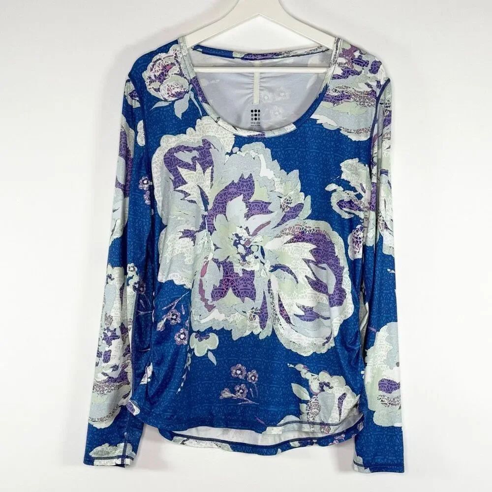 Title Nine Blue Bluff Floral Printed Long Sleeve Shirt - US Women’s Size L